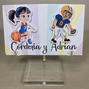 12 Tarjetas 3D deportistas arcoiris
