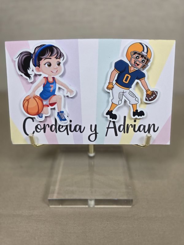 12 Tarjetas 3D deportistas arcoiris